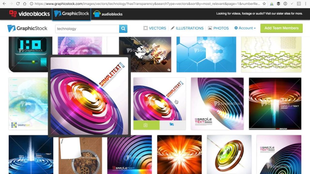 «Graphicstock» biblioteca de vectores e ilustraciones
