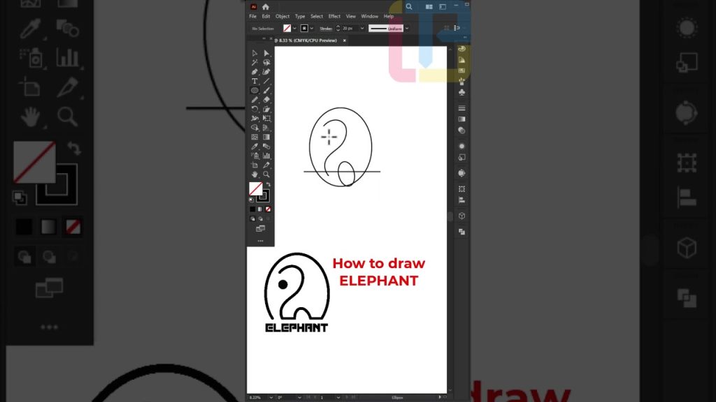How to draw minimal Elephant Logo in Adobe illustrator…