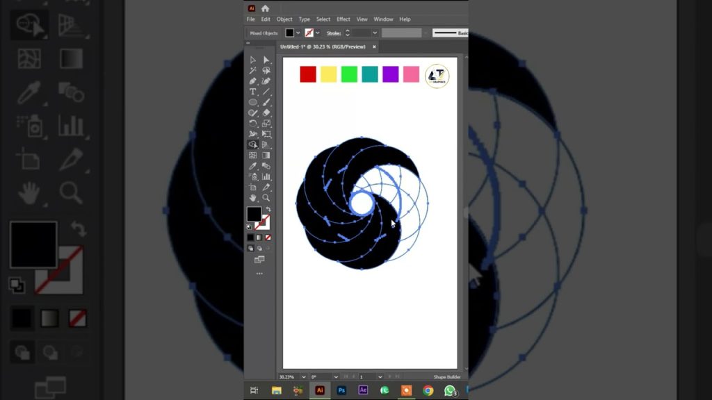 Floral Logo Design Process Adobe Illustrator.
